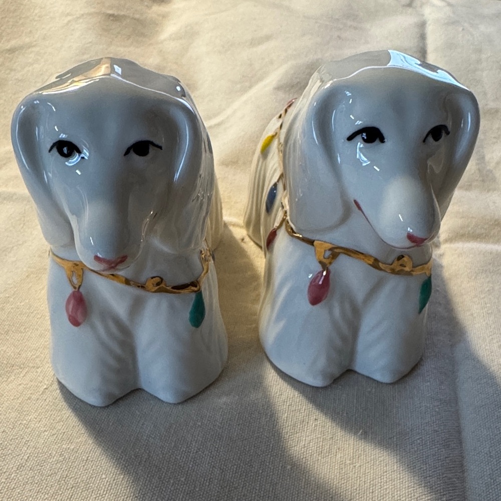 Anthropologie Ceramic Dog Figurine with Gold and Colorful Accents